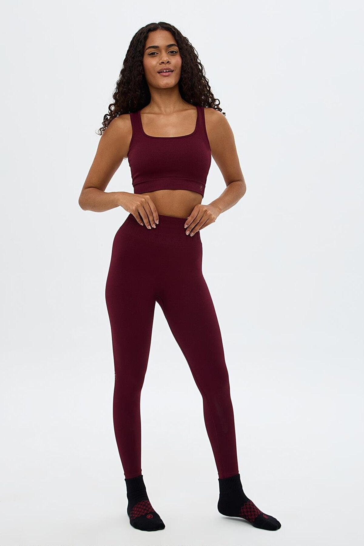 Zen High-Waist Shaping Leggings - Burgundy