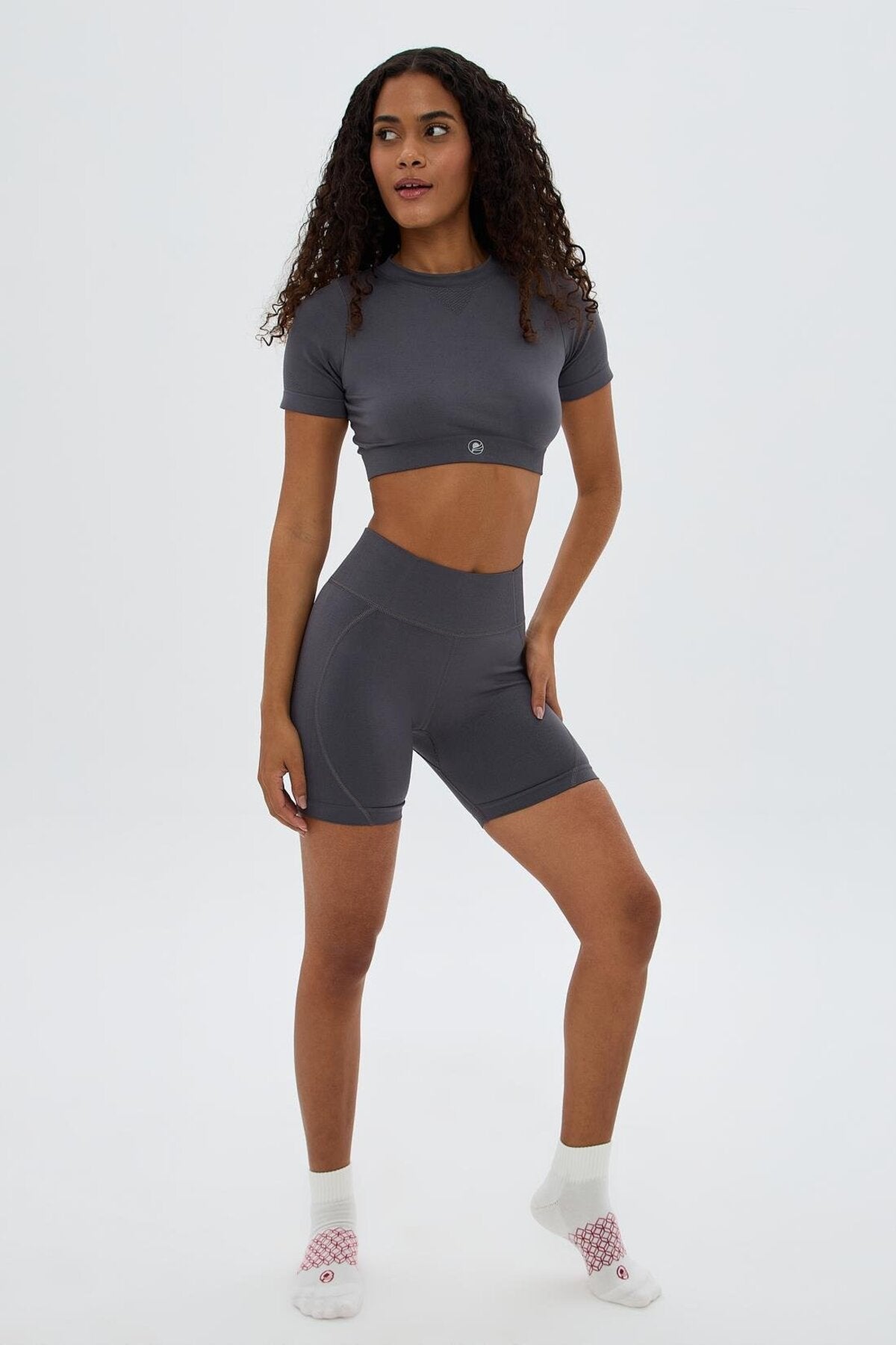 Kumo Short Crop Top - Grey