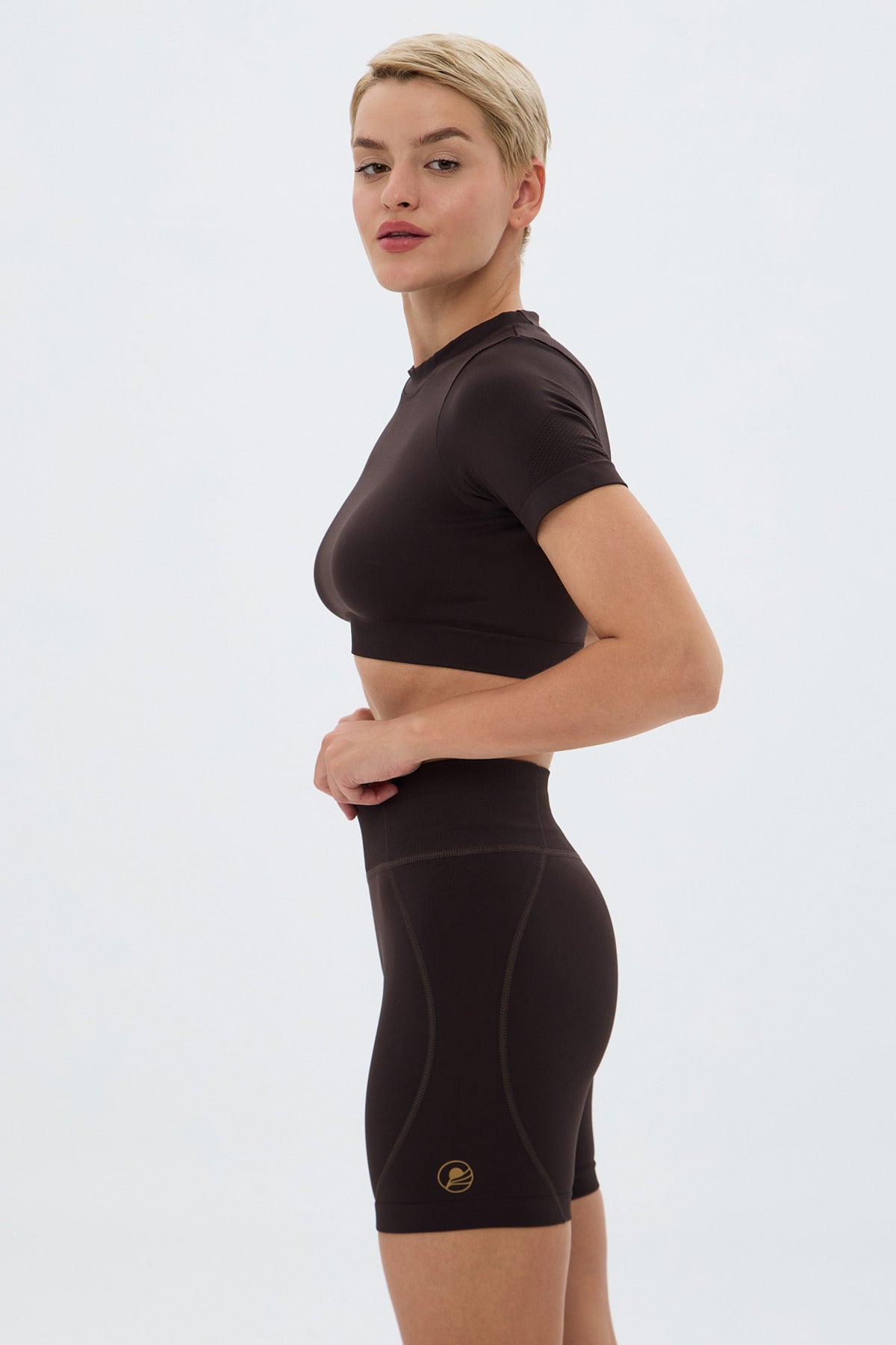 Aozora Sport Active Mini Shorts - Brown