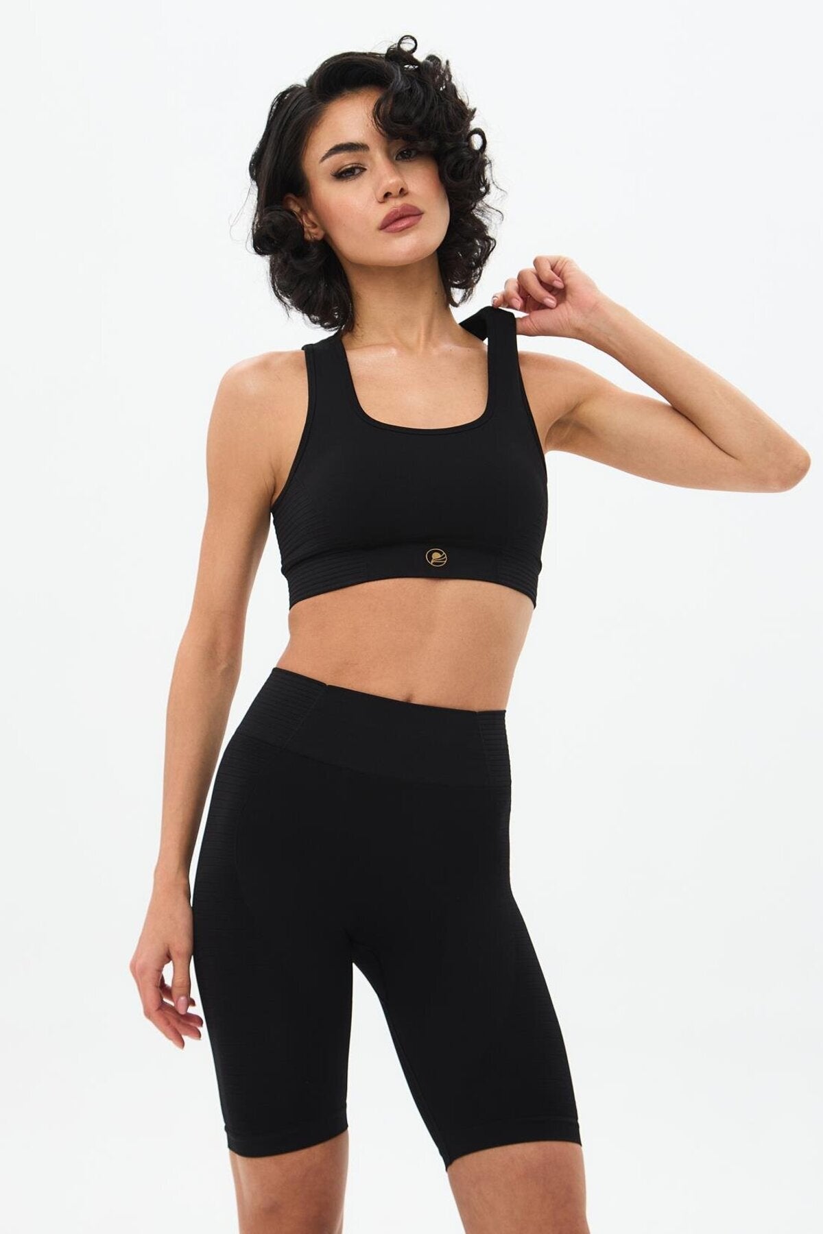 Sakura Double Layer Sports Bra - Black