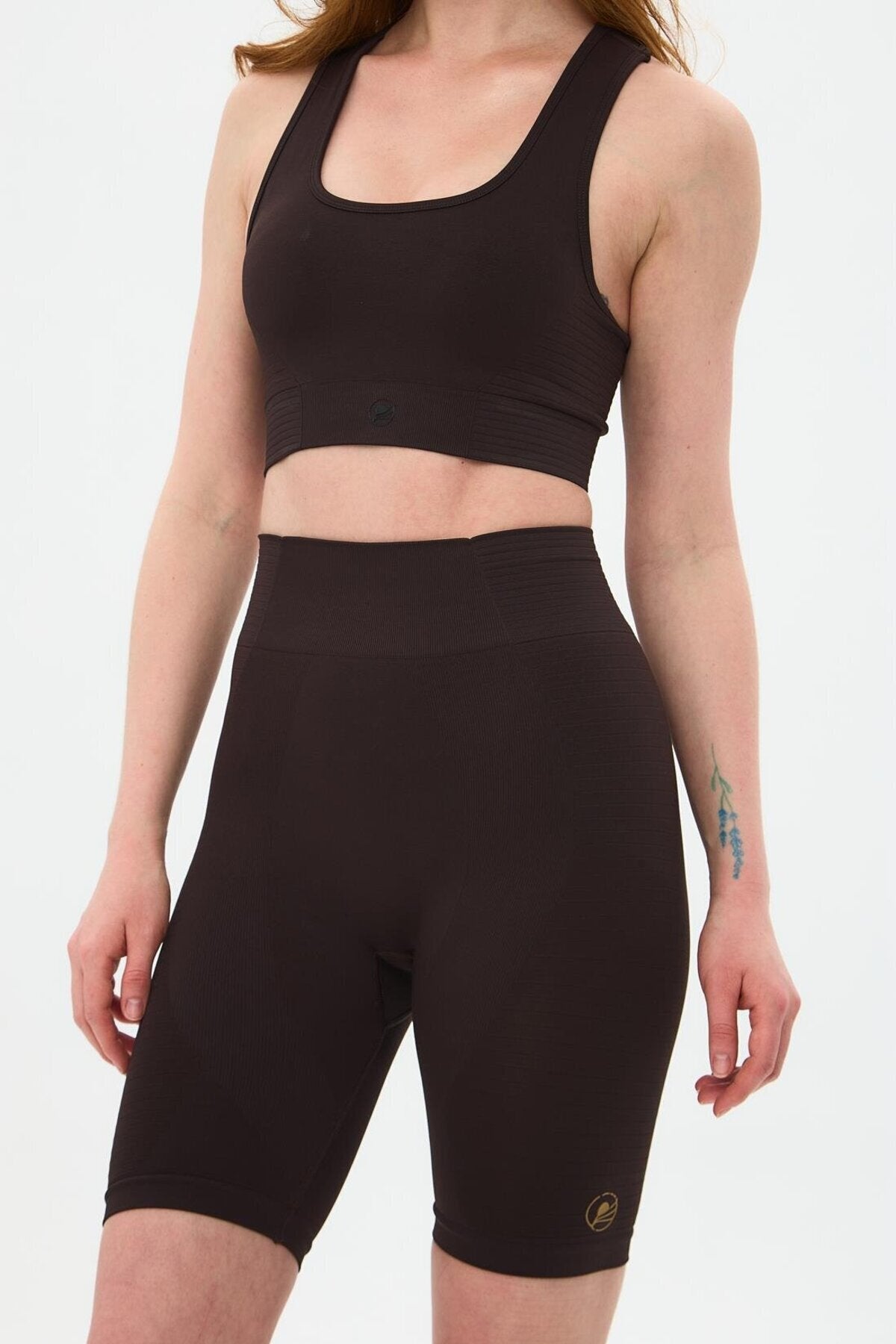 Sakura Double Layer Sports Bra - Brown