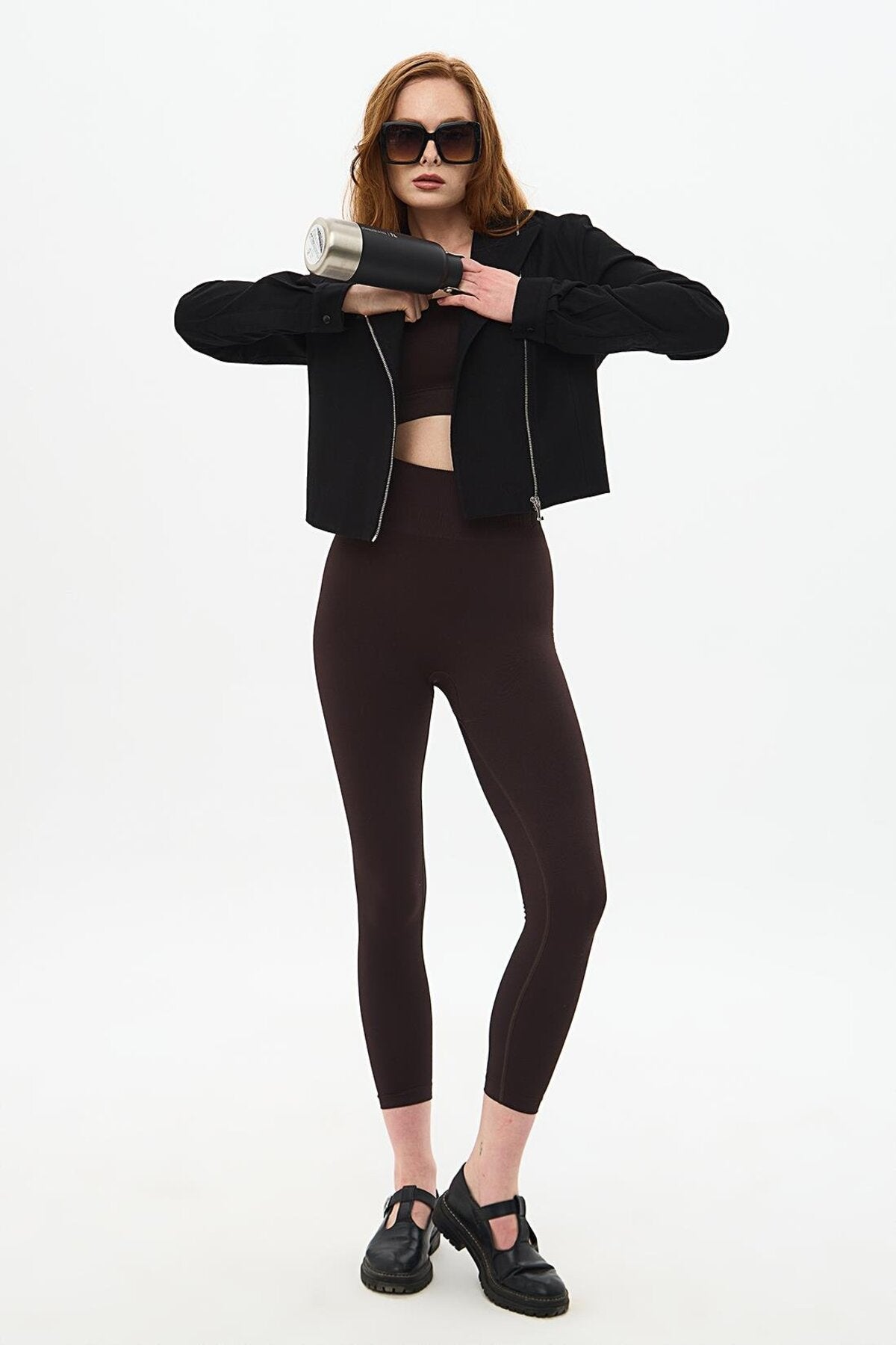 Zen High-Waist Shaping Leggings - Brown