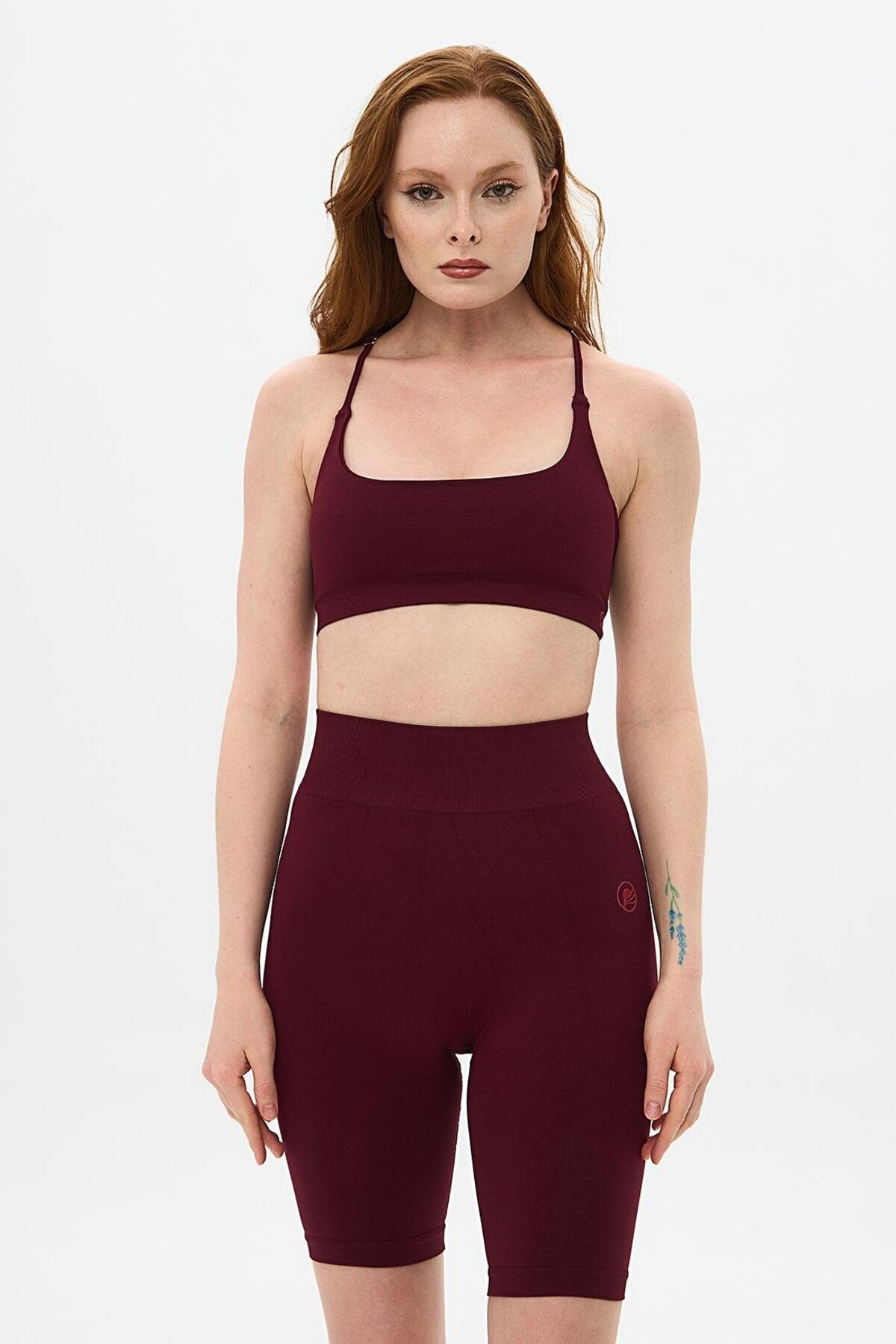 Momiji Push-Up Sculpting Biker Shorts - Burgundy