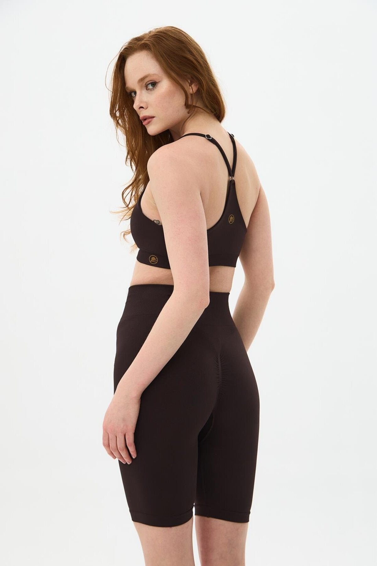 Momiji Push-Up Sculpting Biker Shorts - Brown