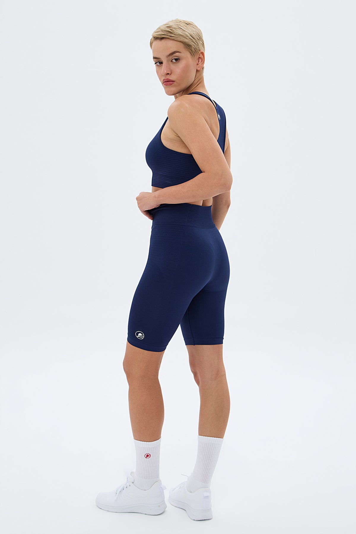 Sakura Sculpting Biker Shorts - Navy Blue