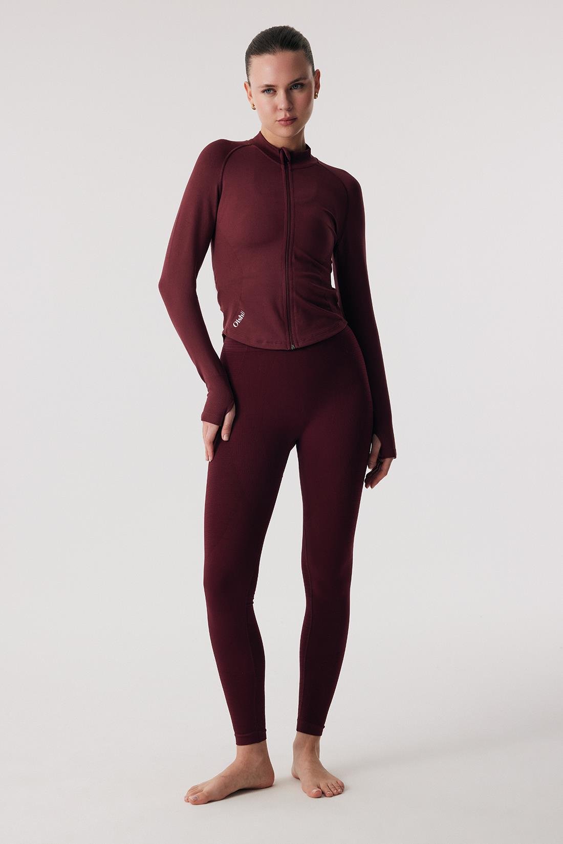 Oishii Rei Form Zip Jacket Burgundy