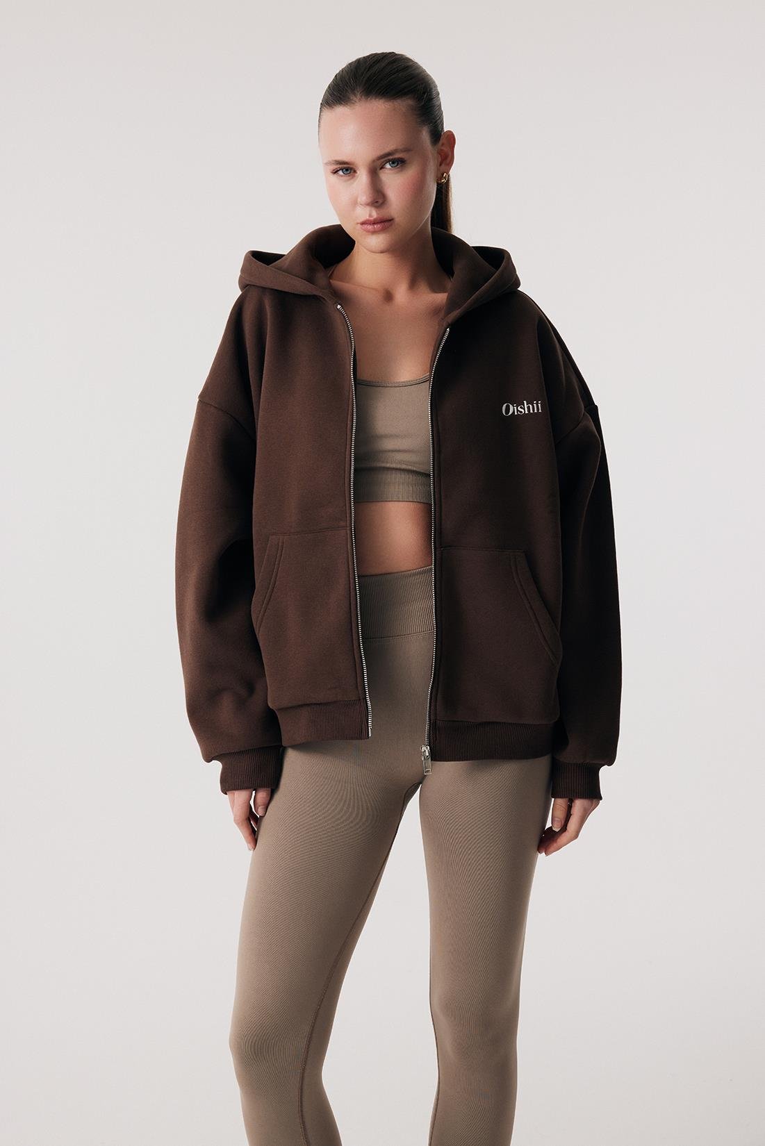 Oishii Rei Loungewear Zip Hodie Mocha