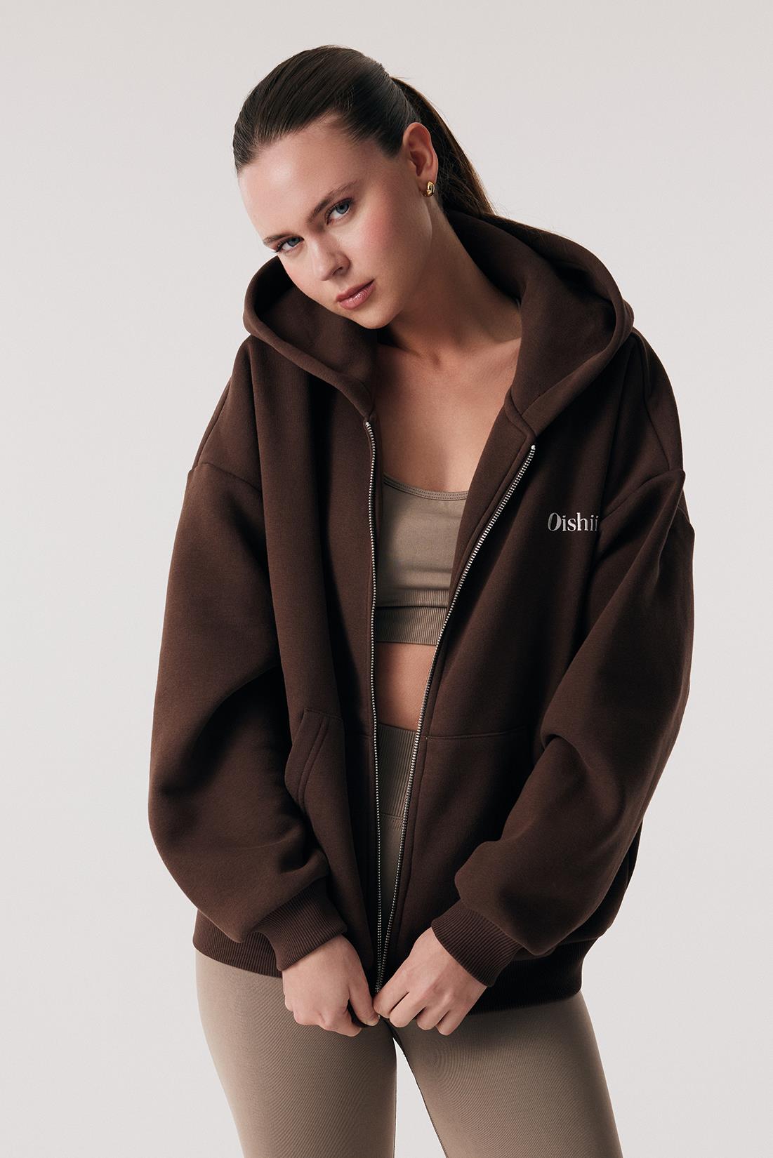 Oishii Rei Loungewear Zip Hodie Mocha