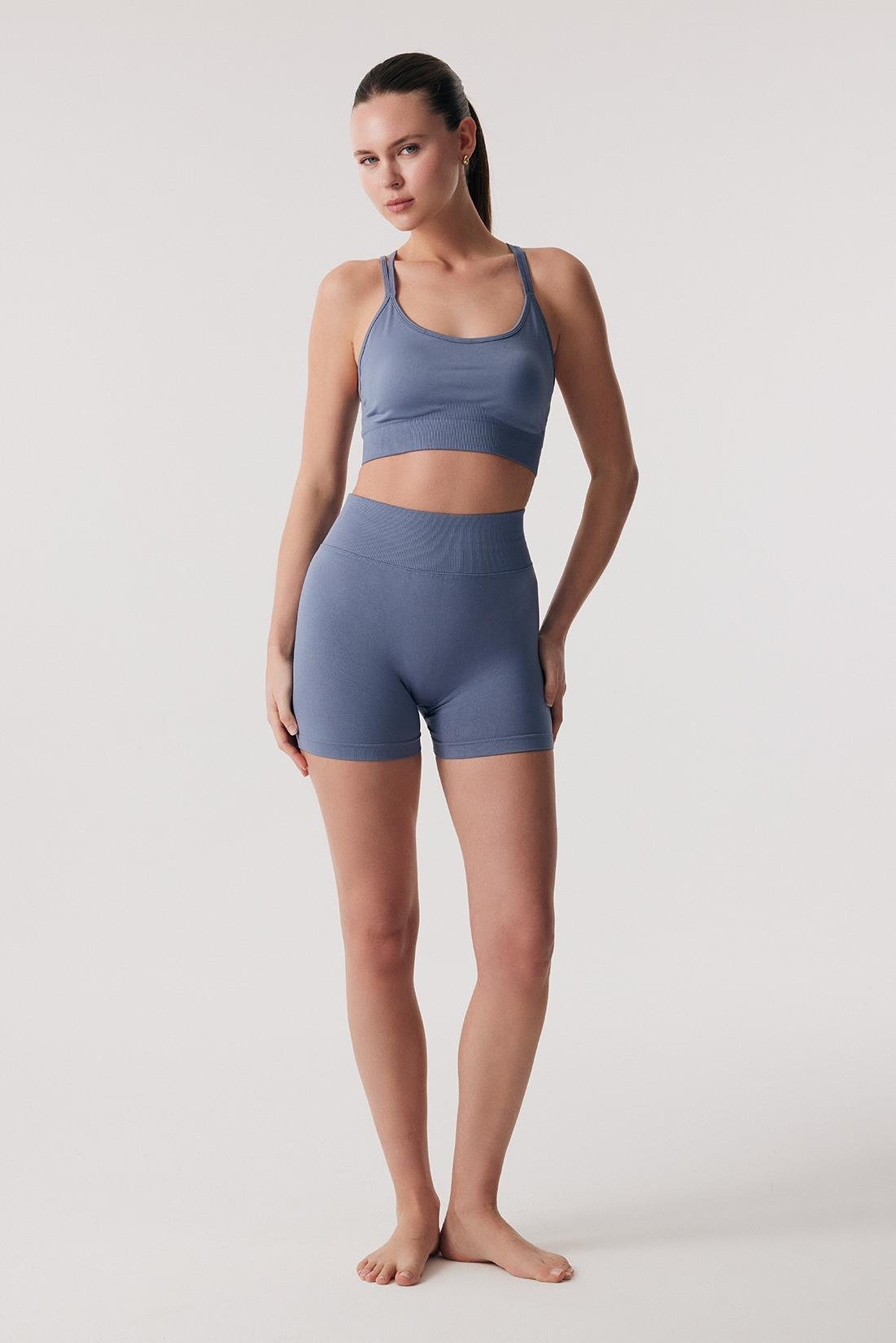Oishii Rei Sculpt Scrunch Shorts Indigo