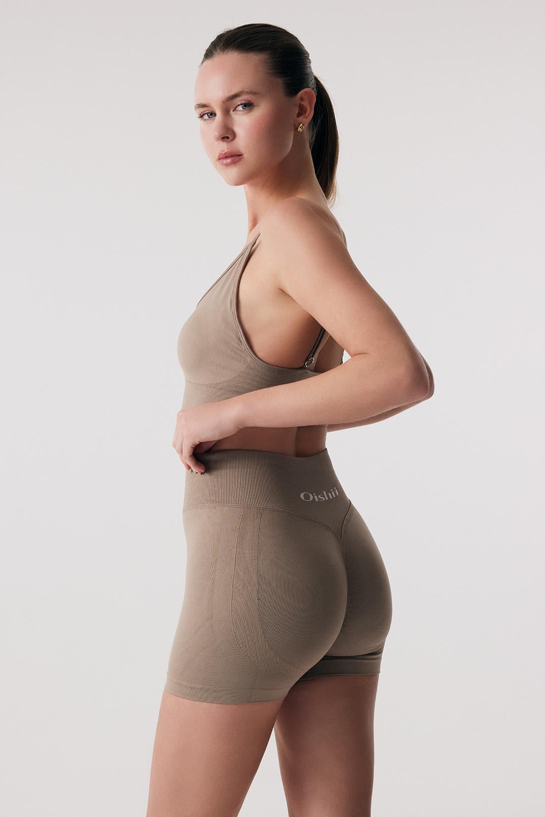 Oishii Rei Sculpt Scrunch Shorts Mocha